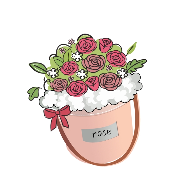 情人节素材玫瑰花筒
