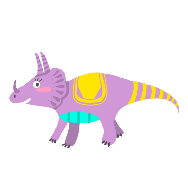 紫色的恐龙装饰插画