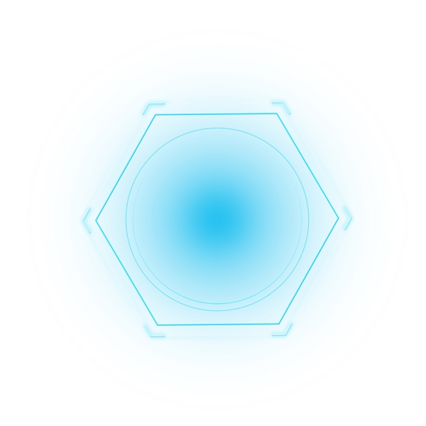 蓝色科技边框光效霓虹几何形状
