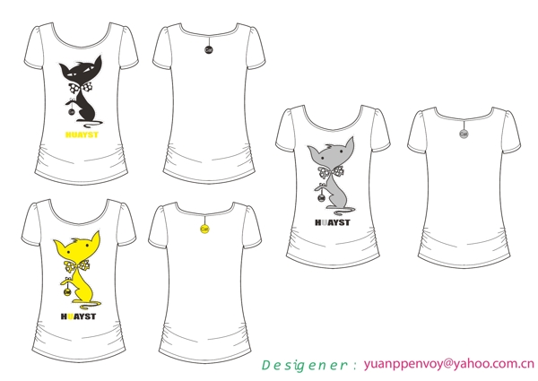 tshirtt恤印花時尚潮流可爱服装卡通猫图片