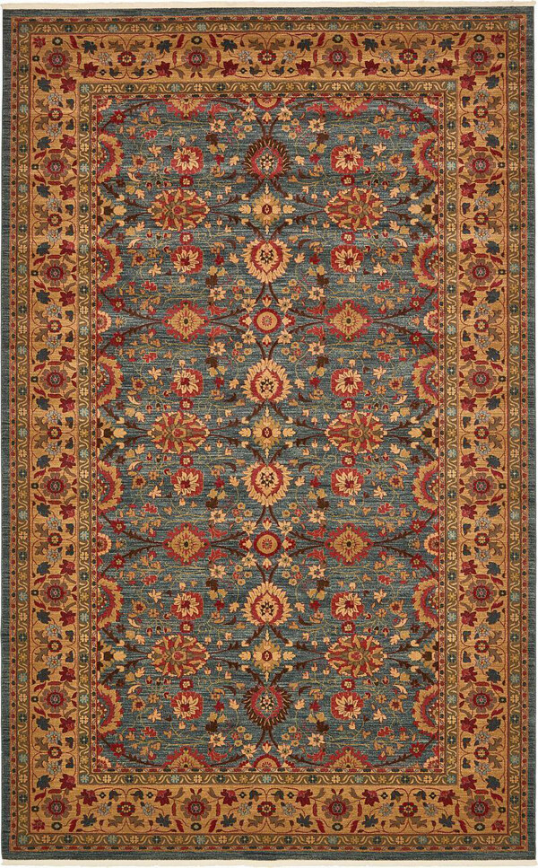 长方形复古花卉边框地毯纹理材质