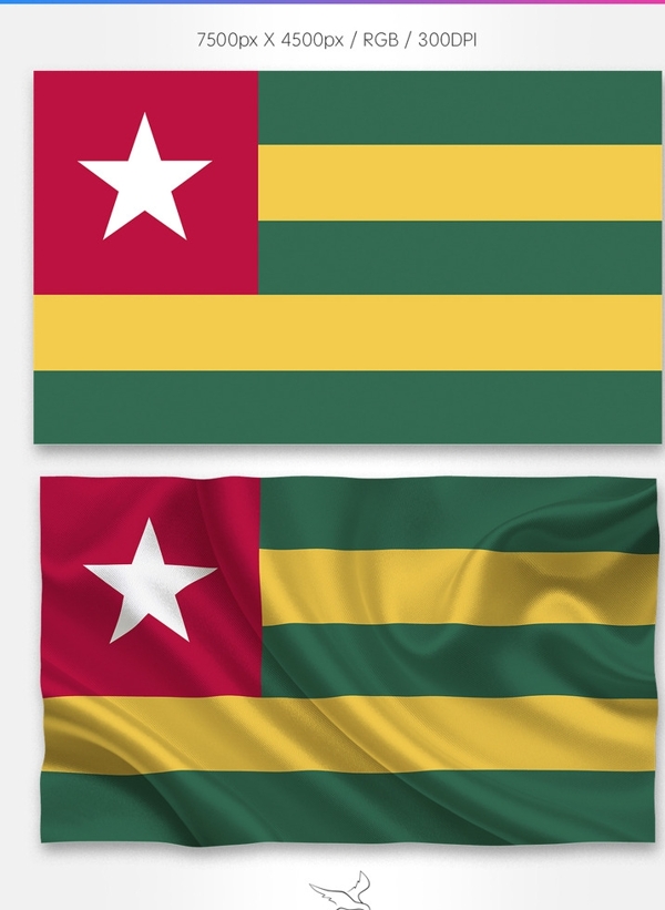 多哥共和国国旗分层psd