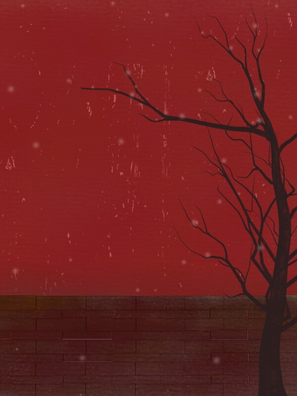 红色故宫宫墙雪景深色背景