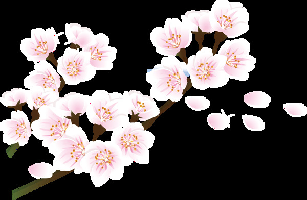 卡通粉色鲜花花朵png元素