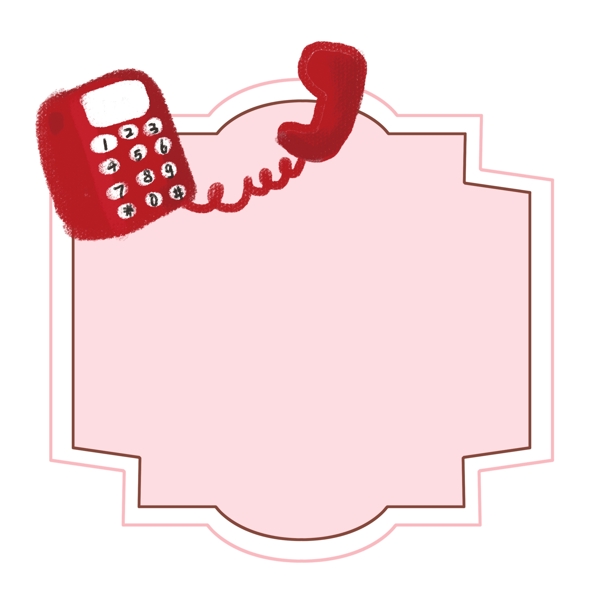 手绘红色的电话边框