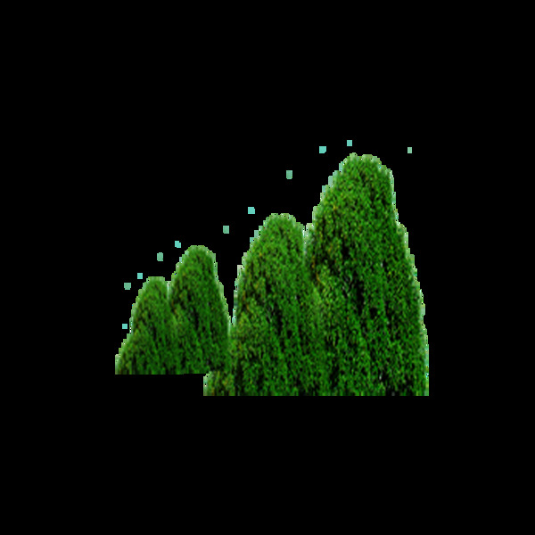 山形态绿树图