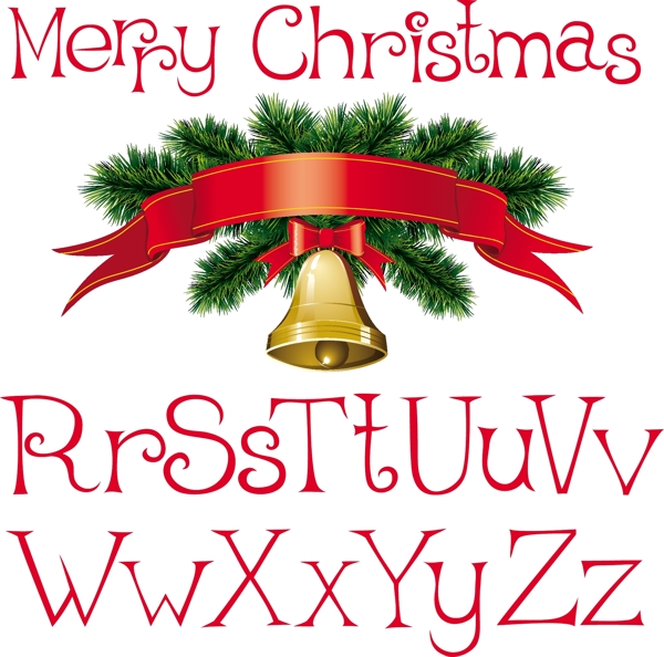 圣诞艺术数字字母矢量素材