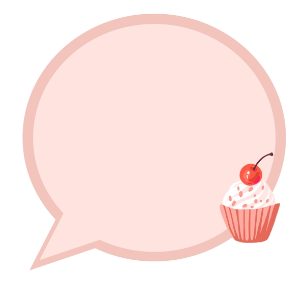 樱桃甜品对话框插画