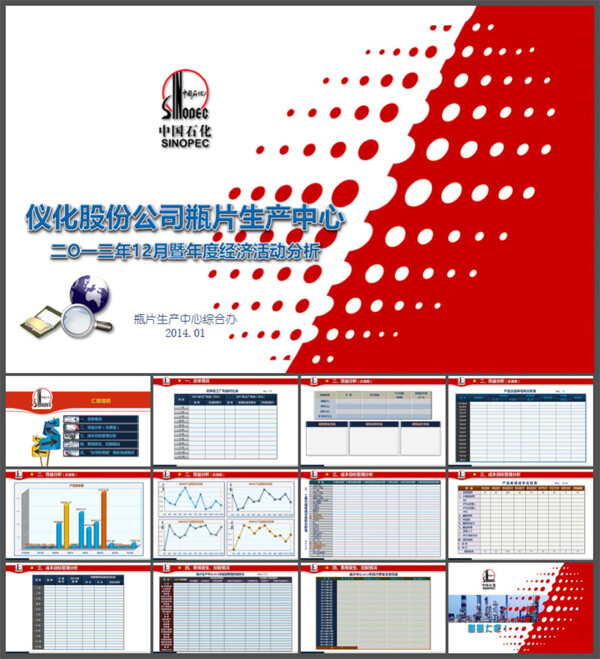 中国石化年度经济活动分析报告PPT模板