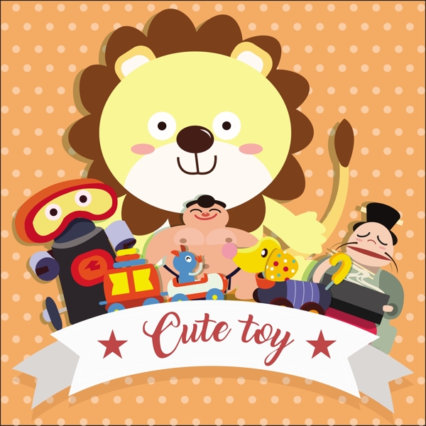 玩具可爱卡通设计背景的彩色图标免费矢量