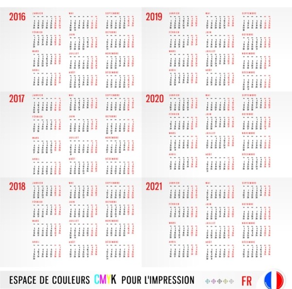 20162021法文日历模板图片