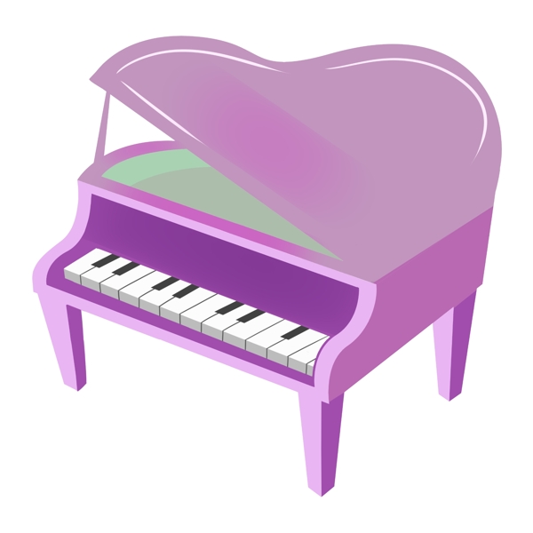 一架紫色钢琴插图