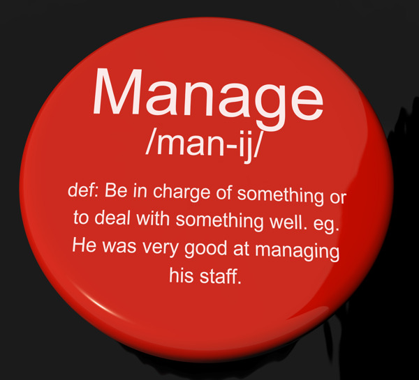 管理定义按钮显示领导的管理和监督