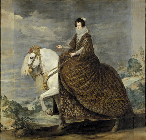 油画骑马的女人图片