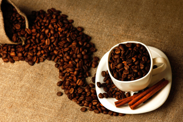 咖啡豆与陈皮图片