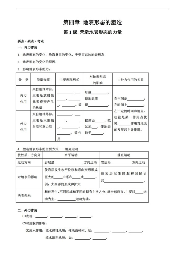 地理人教版高三复习第四章学案1必修1