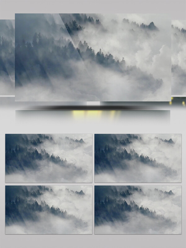 水墨中国风山林雾影朦胧实拍摄影