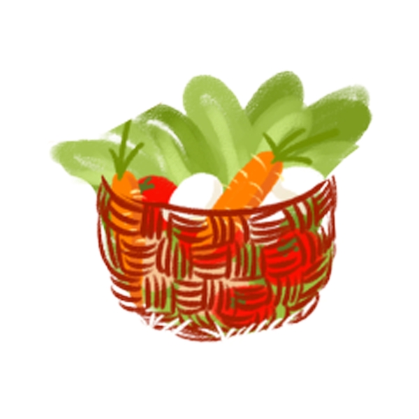 卡通手绘果蔬萝卜元素