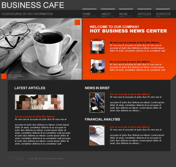 咖啡屋网页psd模板
