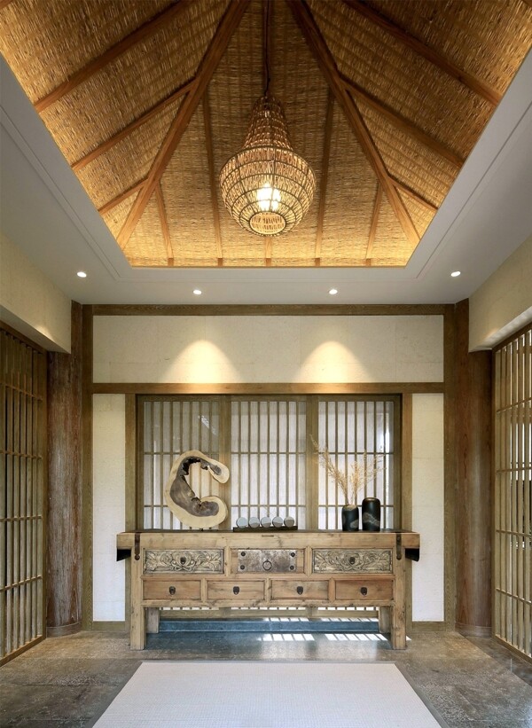 日式风室内设计客厅效果图JPG源文件