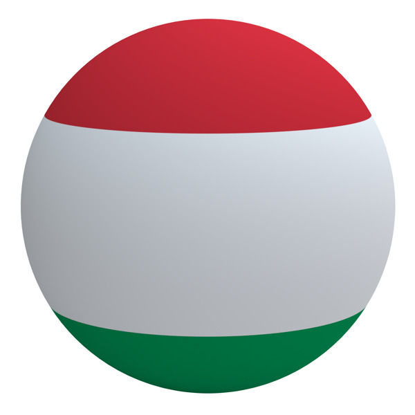 匈牙利国旗在球白色隔离