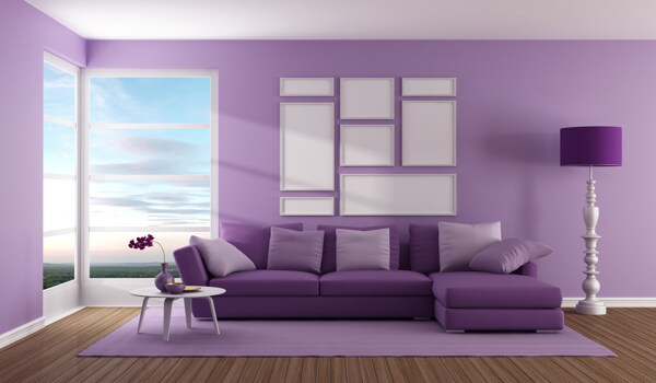 高清紫色家装效果图片