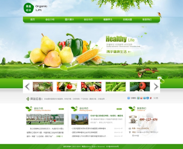 农业产品网页界面设计