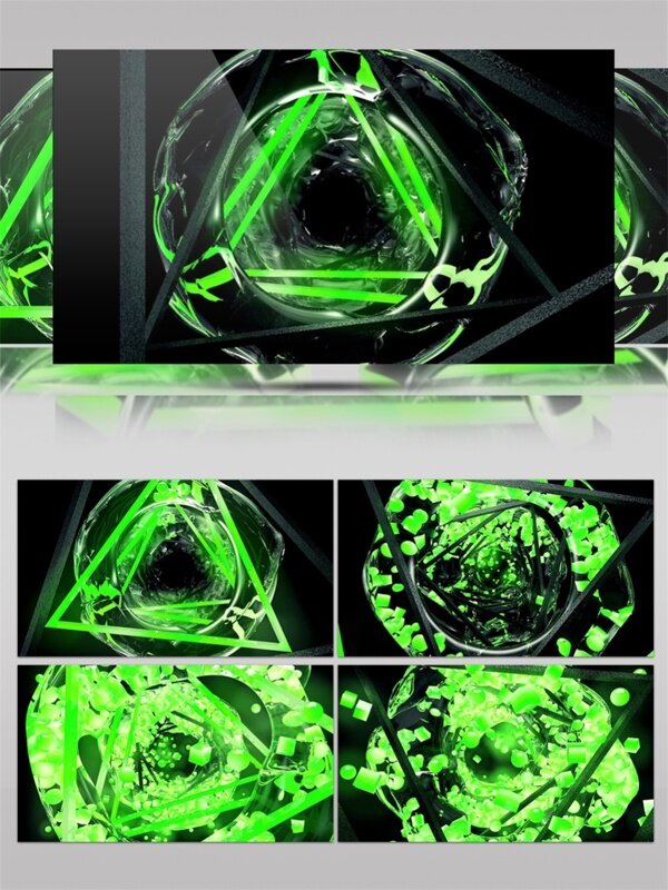 绿光动感三角视频素材