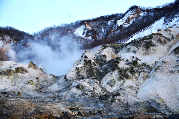 日本北海道地狱谷风景