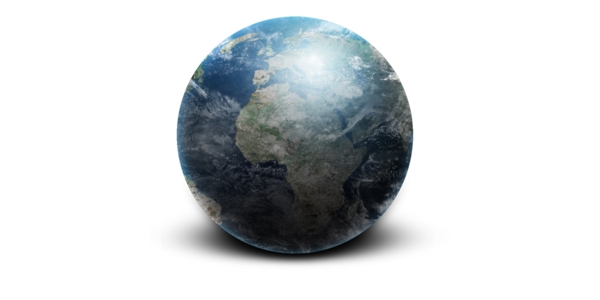 立体写实地球免抠psd透明素材