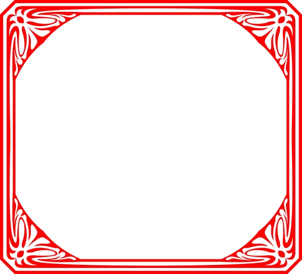 矢量现代红色正方形海报边框