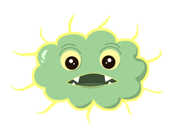 绿色云朵细菌插图