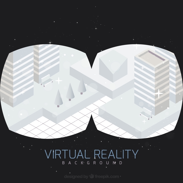 几何城市的虚拟现实背景