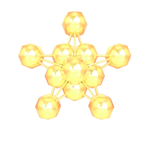 金色金属五角星立体星星元素可商用
