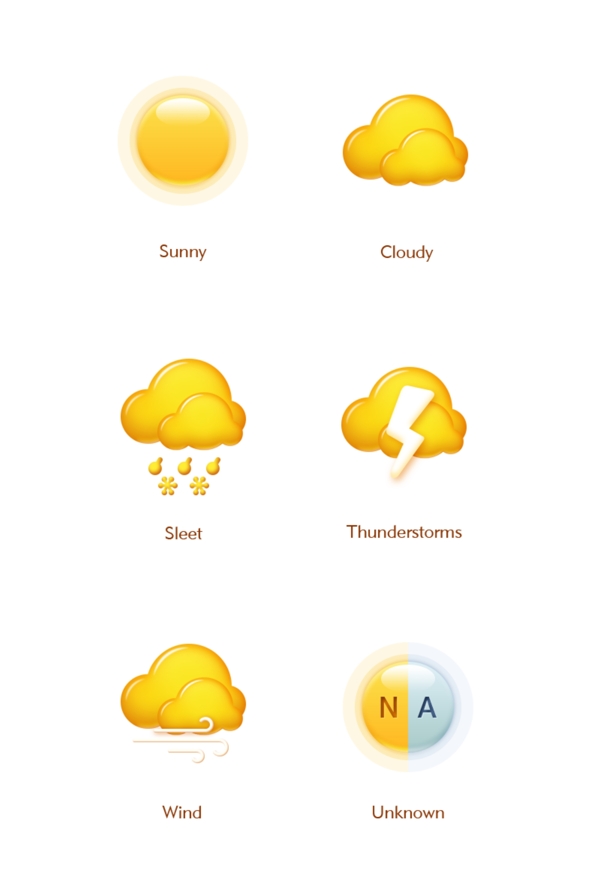 手机天气主题设计原创商用元素图标icon