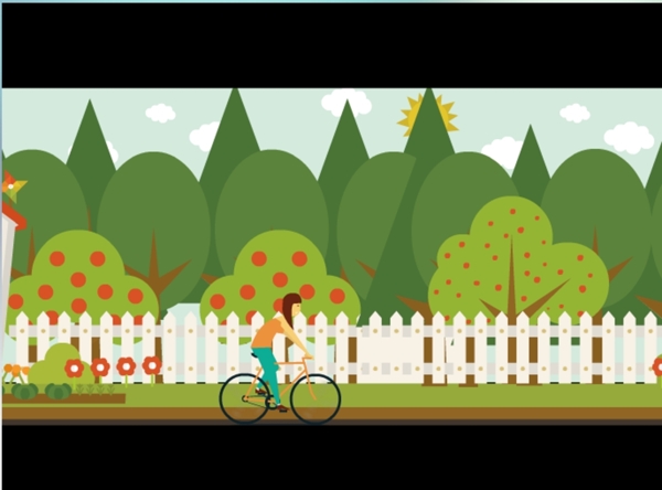 骑自行车flash环保动画