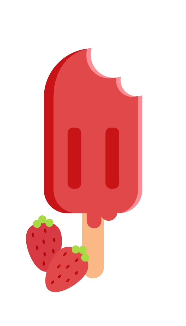 红色立体冰淇淋