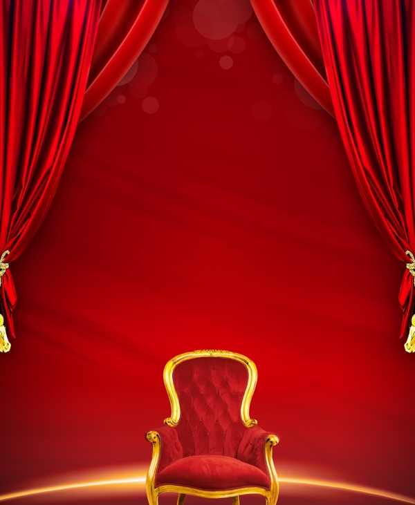 椅子窗布帘红绸