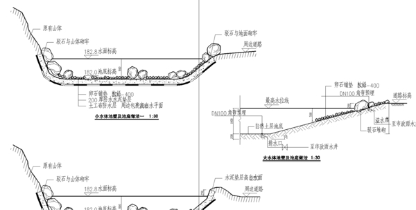 公园景观水体施工图图片