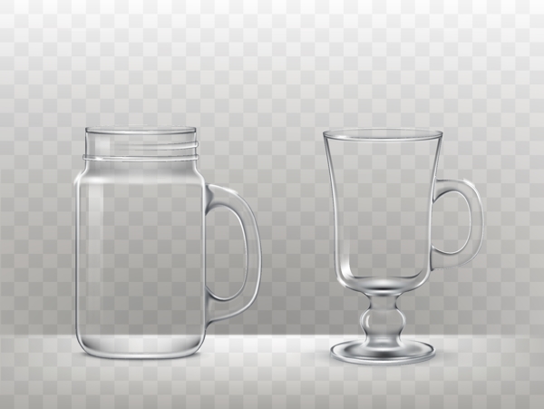 写实风格玻璃杯冰沙杯