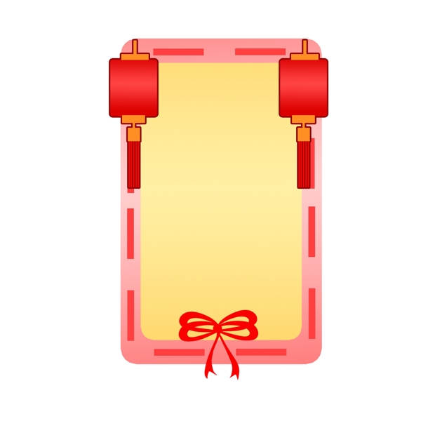 新年红色的灯笼边框