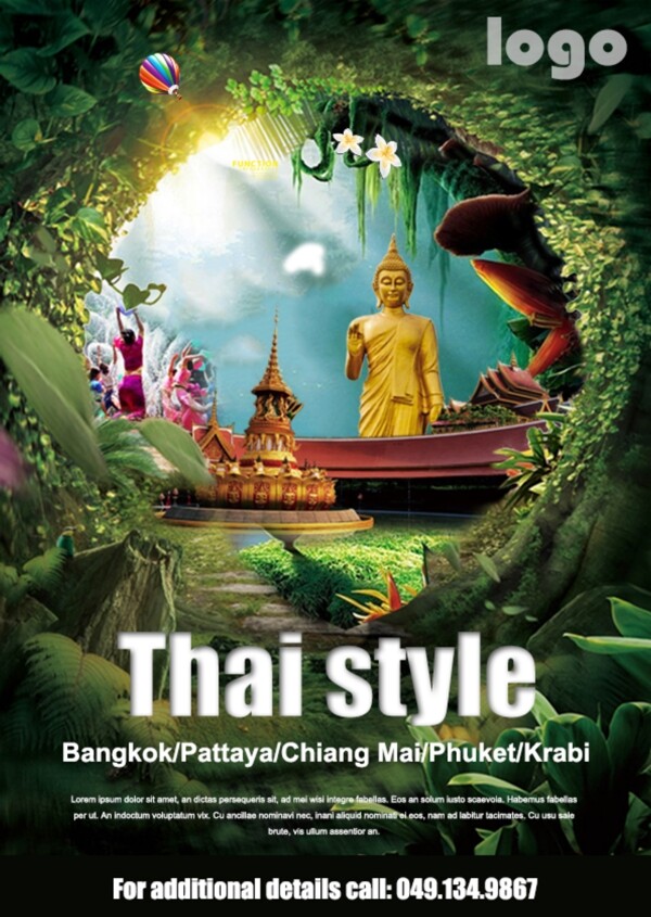 泰国旅游景点海报