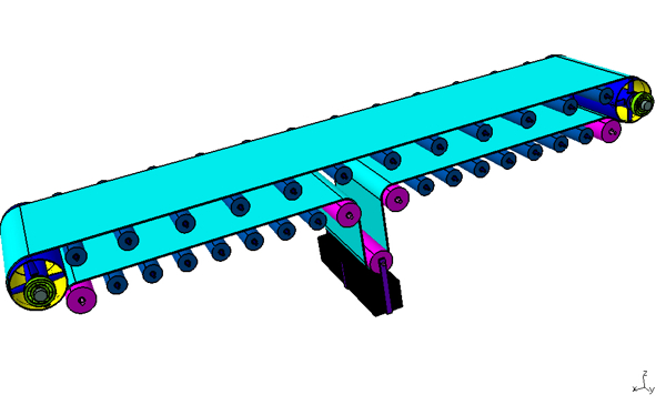 与自重设计在CATIA鼠标模拟带式输送机