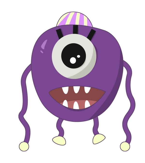 紫色卡通图案细菌插图