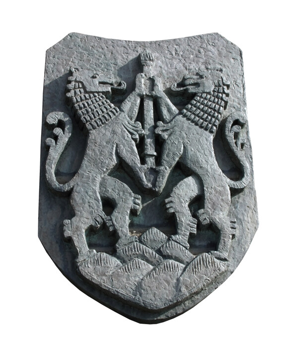 石头徽章雕塑图片