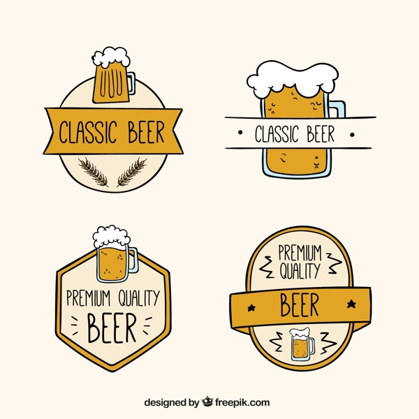 啤酒扁平徽章