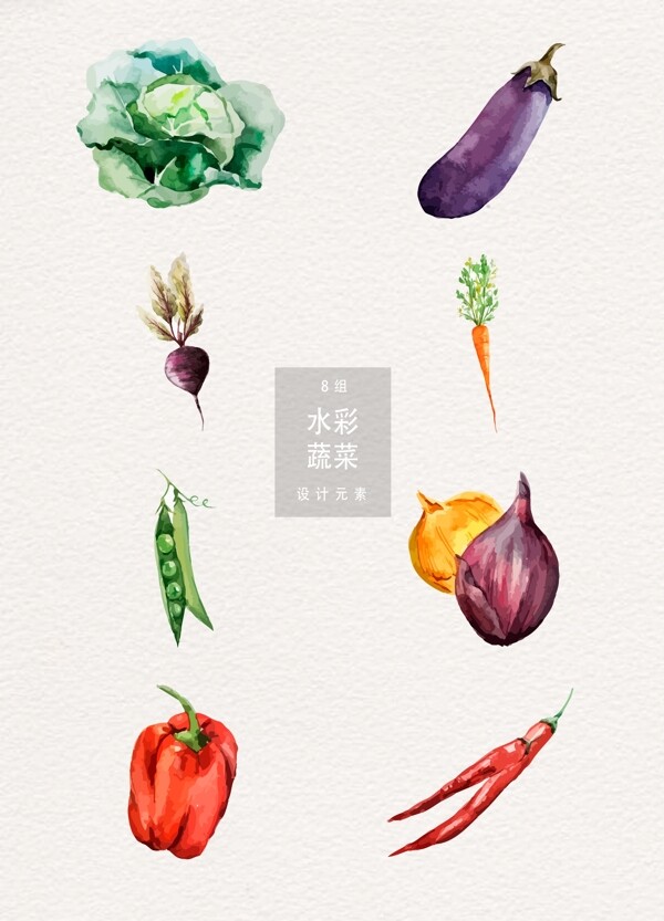 水彩蔬菜设计元素
