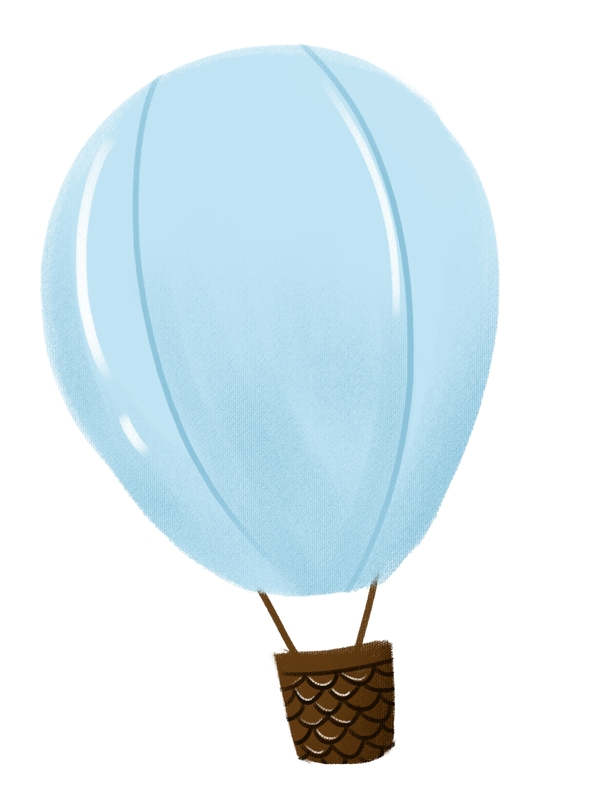 创意卡通手绘蓝色小清新热气球边框