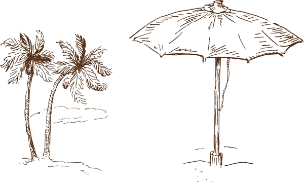 欧式椰子树遮阳伞