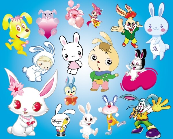 各种PSD格式卡通兔子